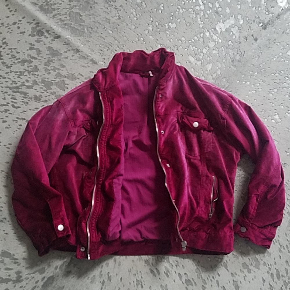 Free People Velvet Trucker Pink Jacket M/L - Picture 10 of 12